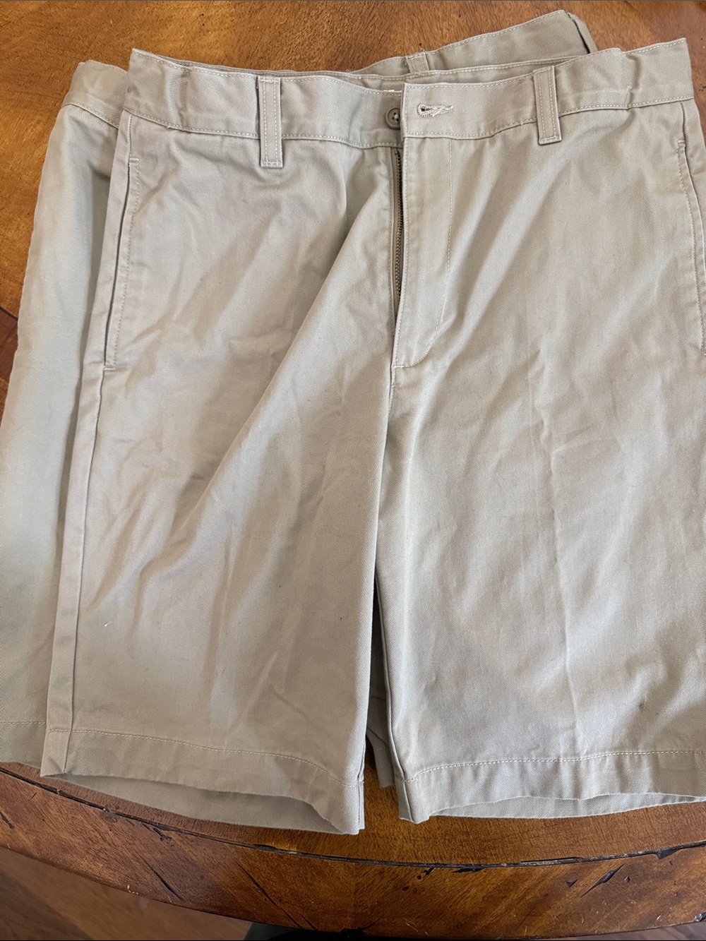 Lands' End Boys' Khaki/Tan Flat-Front Shorts